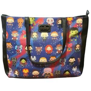 Loungefly Marvel Avengers Infinity War Chibi Character Print Tote Bag Purse